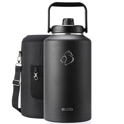 Buzio Rock Series 2 Gallon Jug with Spout Lid and Sleeve 7.5L - Black